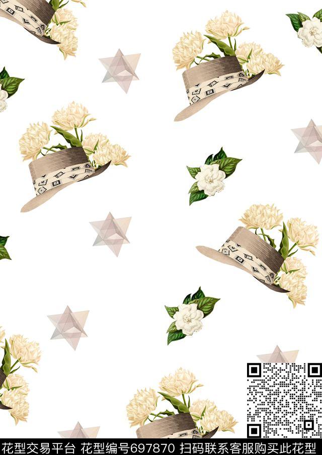 植物花卉系列趣味花朵数码印花华亿平台下载（图片编号: 697870） - 瓦栏（Walan）