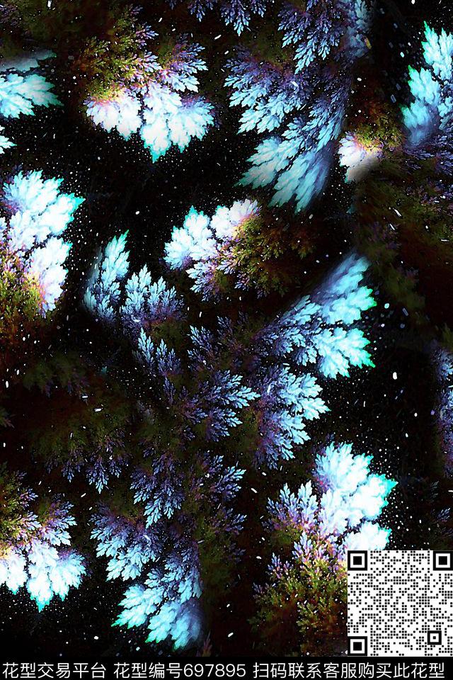 女装抽象肌理数码印花华亿平台下载（图片编号: 697895） - 瓦栏（Walan）