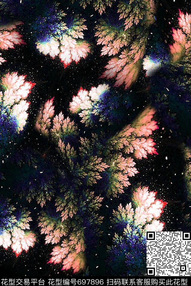 女装抽象肌理数码印花华亿平台下载（图片编号: 697896） - 瓦栏（Walan）