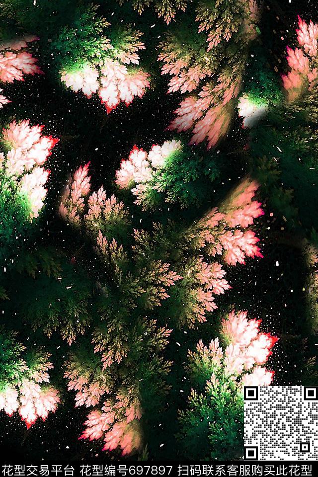 女装抽象肌理数码印花华亿平台下载（图片编号: 697897） - 瓦栏（Walan）