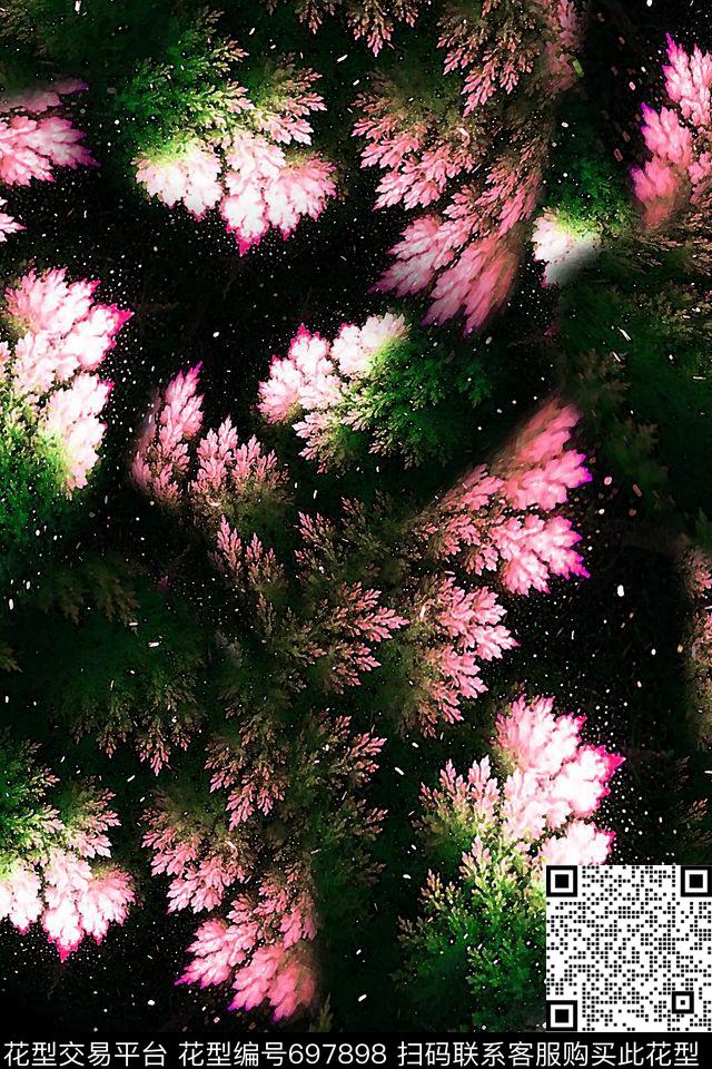 女装抽象肌理数码印花华亿平台下载（图片编号: 697898） - 瓦栏（Walan）