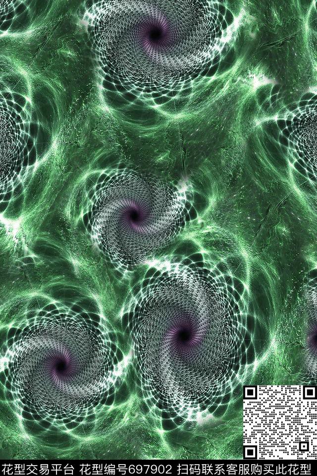 漩涡抽象女装数码印花华亿平台下载（图片编号: 697902） - 瓦栏（Walan）