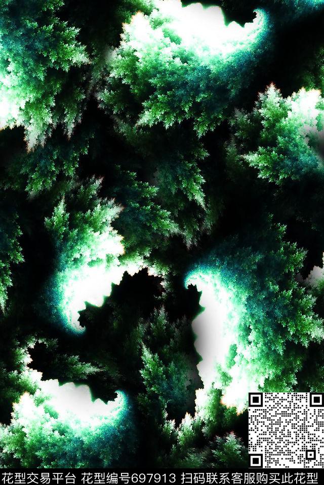 女装抽象肌理数码印花华亿平台下载（图片编号: 697913） - 瓦栏（Walan）