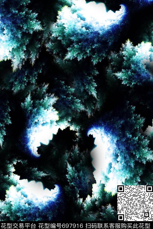 女装抽象肌理数码印花华亿平台下载（图片编号: 697916） - 瓦栏（Walan）