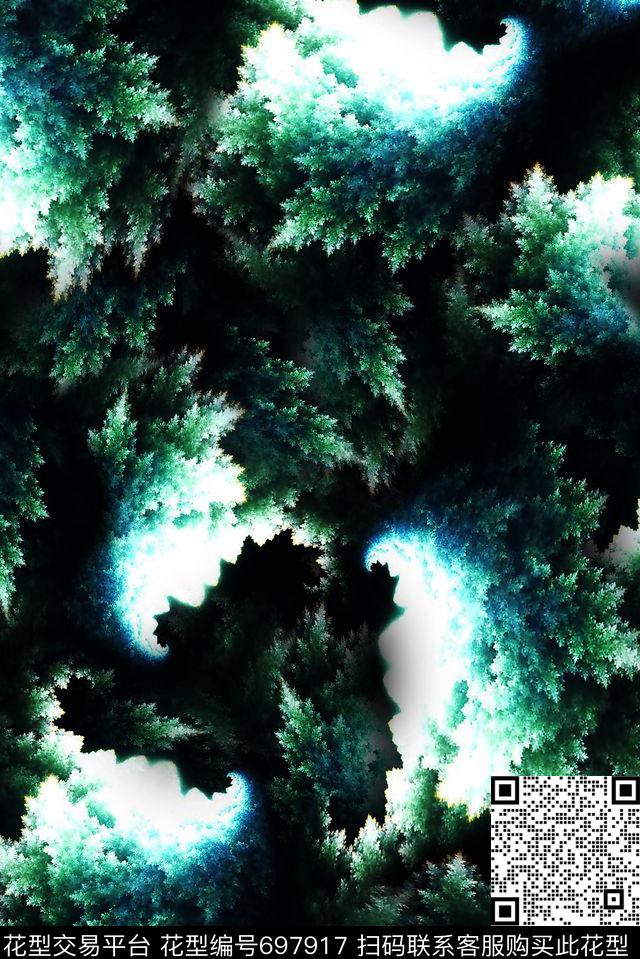 女装抽象肌理数码印花华亿平台下载（图片编号: 697917） - 瓦栏（Walan）