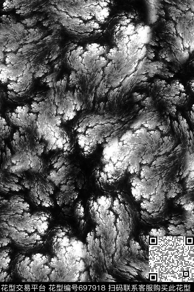 女装抽象肌理数码印花华亿平台下载（图片编号: 697918） - 瓦栏（Walan）