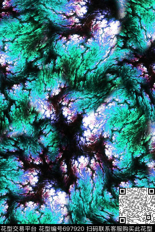 女装抽象肌理数码印花华亿平台下载（图片编号: 697920） - 瓦栏（Walan）