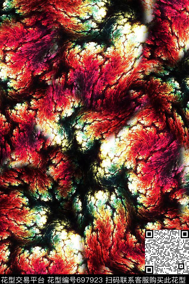 女装抽象肌理数码印花华亿平台下载（图片编号: 697923） - 瓦栏（Walan）