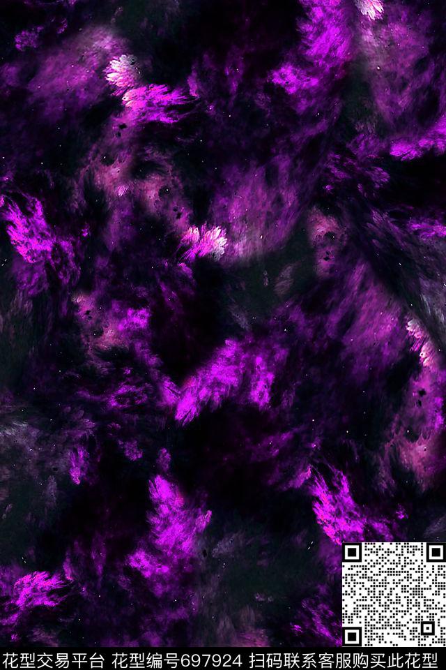 女装抽象肌理数码印花华亿平台下载（图片编号: 697924） - 瓦栏（Walan）