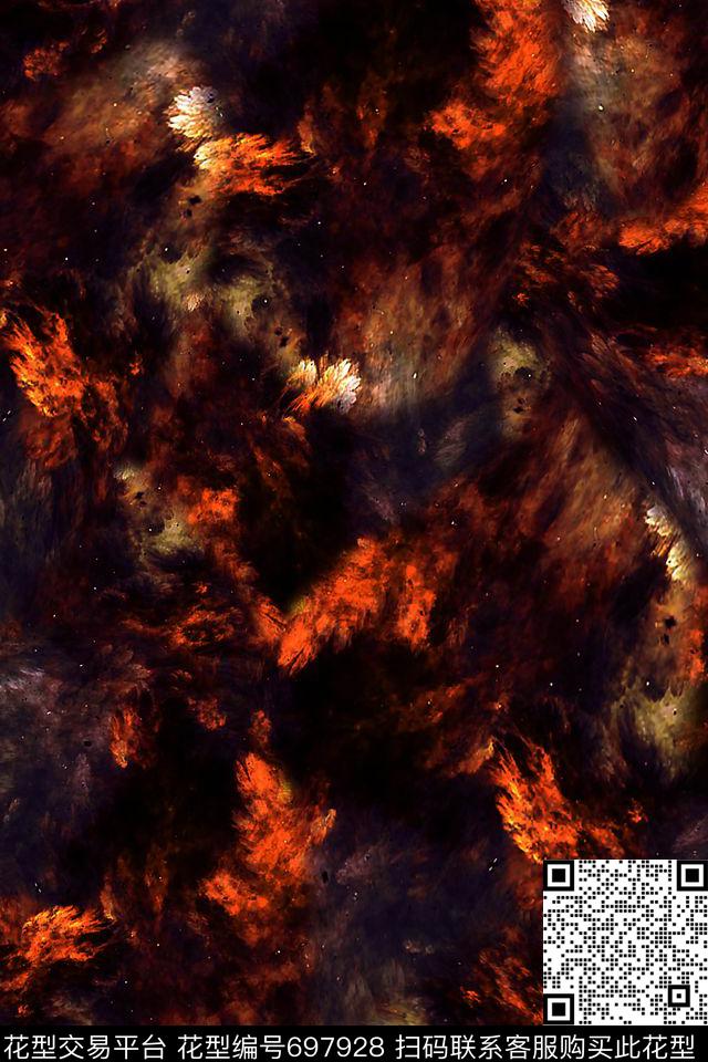 女装抽象肌理数码印花华亿平台下载（图片编号: 697928） - 瓦栏（Walan）