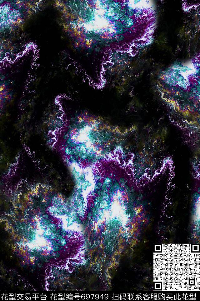 女装抽象肌理数码印花华亿平台下载（图片编号: 697949） - 瓦栏（Walan）
