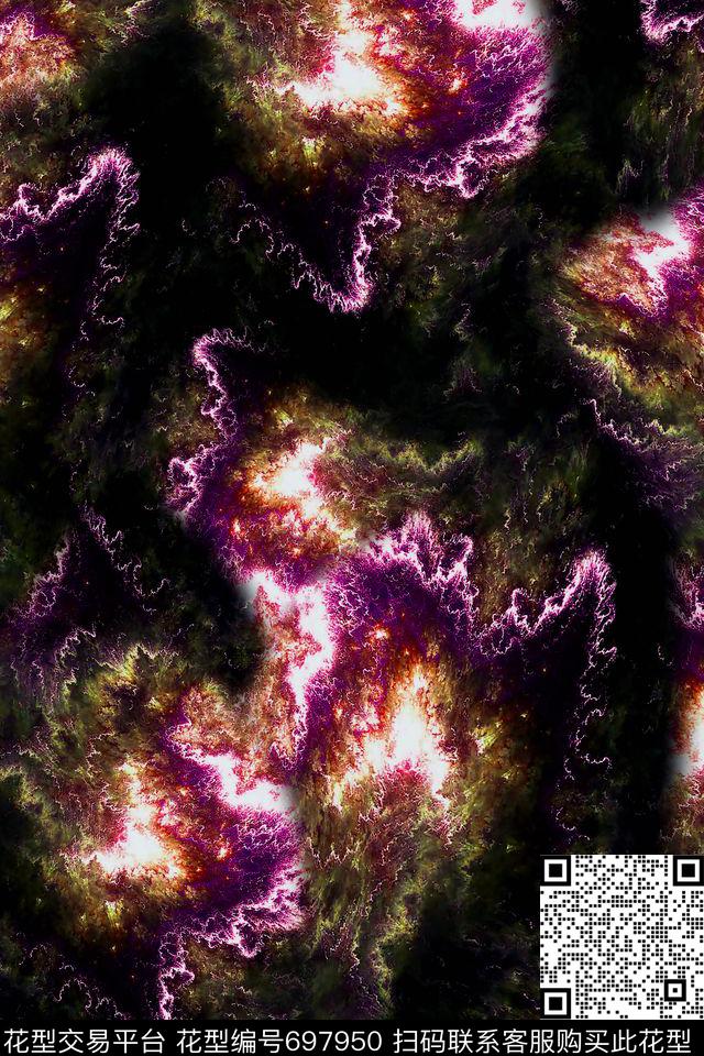 女装抽象肌理数码印花华亿平台下载（图片编号: 697950） - 瓦栏（Walan）