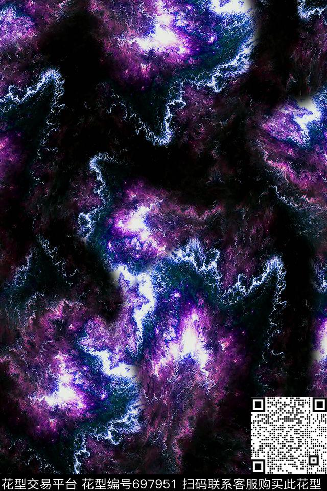 女装抽象肌理数码印花华亿平台下载（图片编号: 697951） - 瓦栏（Walan）