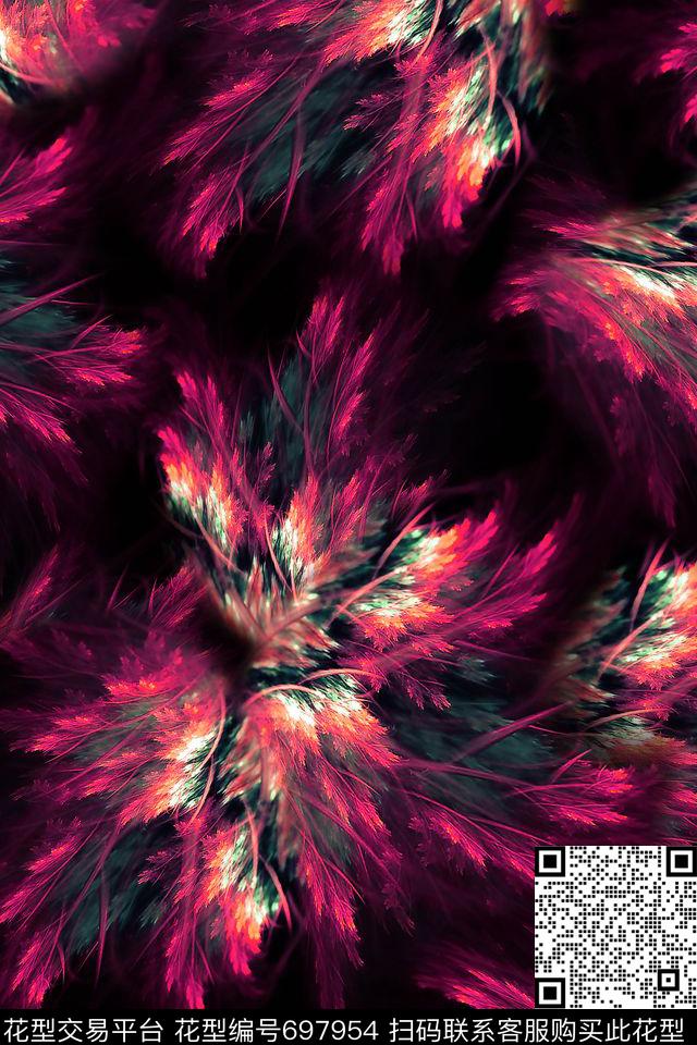 女装抽象肌理数码印花华亿平台下载（图片编号: 697954） - 瓦栏（Walan）