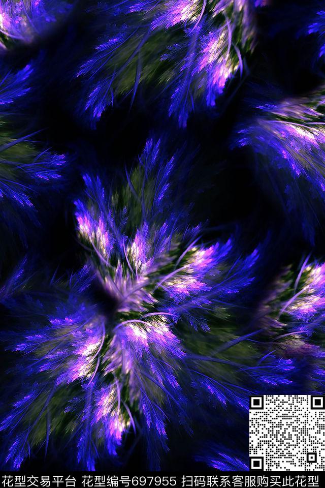 女装抽象肌理数码印花华亿平台下载（图片编号: 697955） - 瓦栏（Walan）