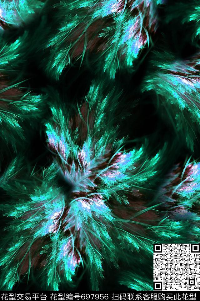 女装抽象肌理数码印花华亿平台下载（图片编号: 697956） - 瓦栏（Walan）