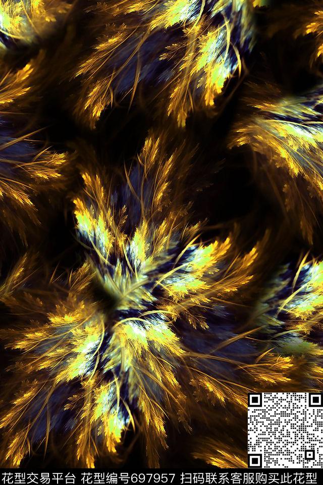 女装抽象肌理数码印花华亿平台下载（图片编号: 697957） - 瓦栏（Walan）