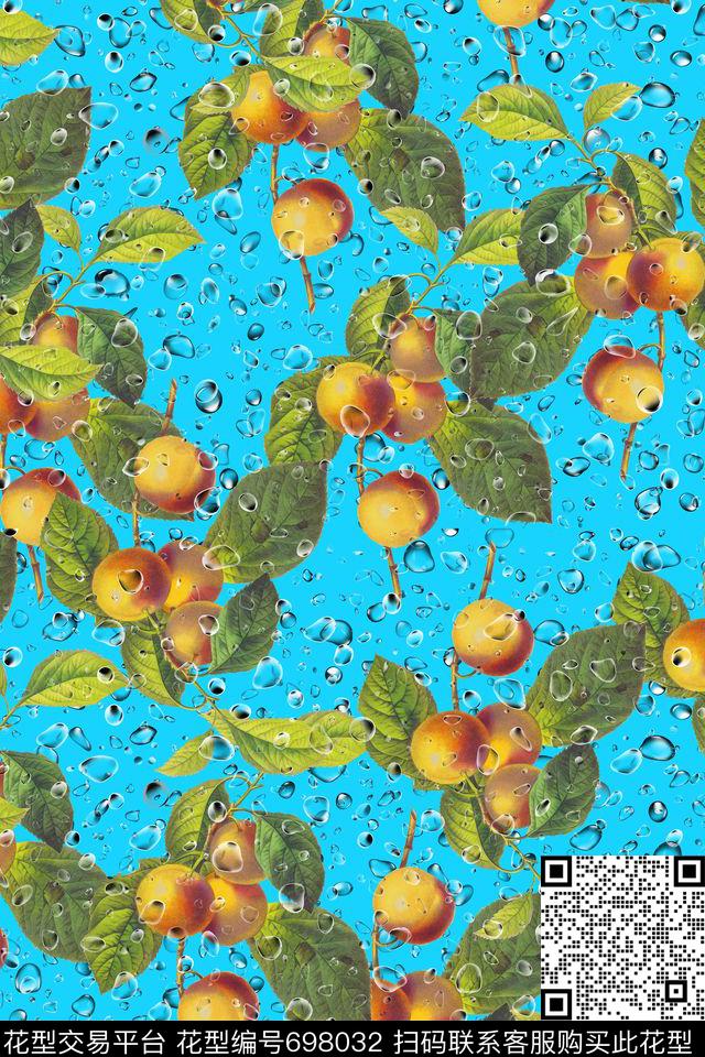花卉水果水珠数码印花华亿平台下载（图片编号: 698032） - 瓦栏（Walan）