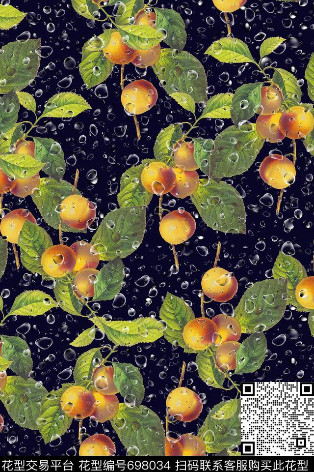 花卉水果水珠数码印花华亿平台下载（图片编号: 698034） - 瓦栏（Walan）