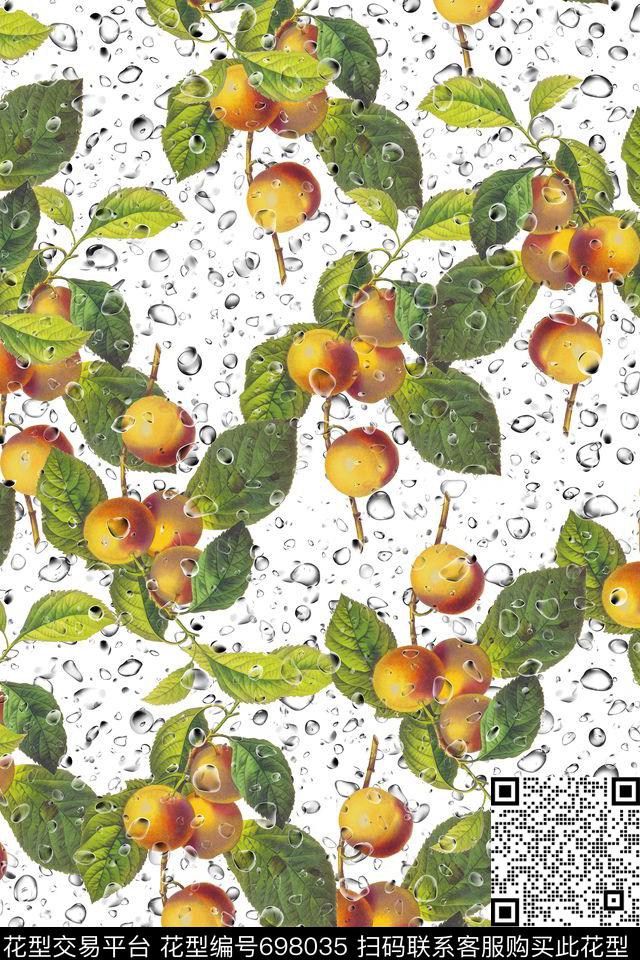 花卉水果水珠数码印花华亿平台下载（图片编号: 698035） - 瓦栏（Walan）