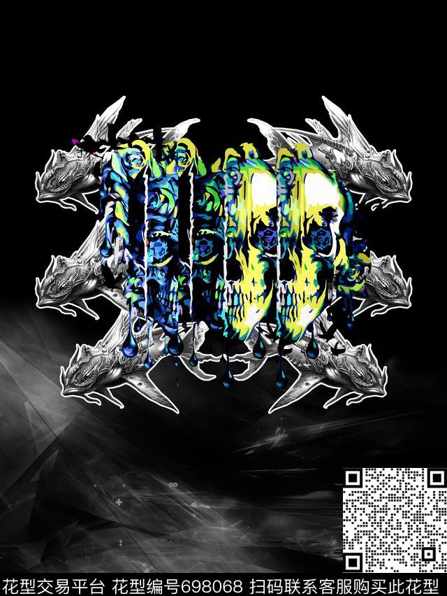 时尚男装男装T桖胸花潮流男装数码印花华亿平台下载（图片编号: 698068） - 瓦栏（Walan）