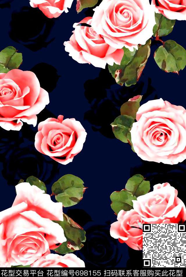 抽象手绘满版花卉最新高清数码水彩花卉时尚潮流大牌复古欧美风女装花卉数码印花华亿平台下载（图片编号: 698155） - 瓦栏（Walan）