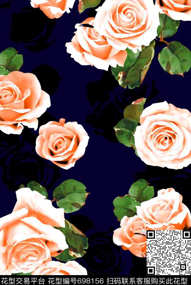 抽象手绘满版花卉最新高清数码水彩花卉时尚潮流大牌复古欧美风女装花卉数码印花华亿平台下载（图片编号: 698156） - 瓦栏（Walan）
