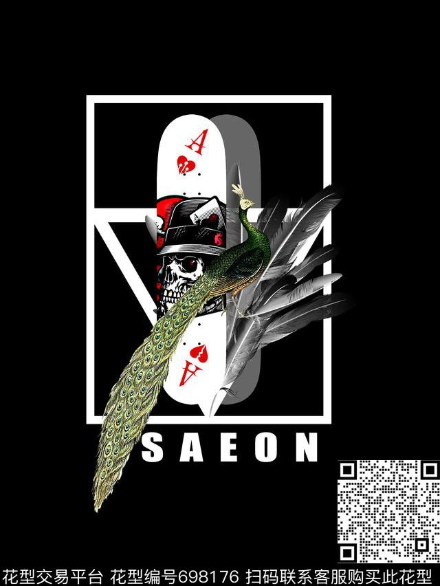 鸟羽毛男装T恤数码印花华亿平台下载（图片编号: 698176） - 瓦栏（Walan）