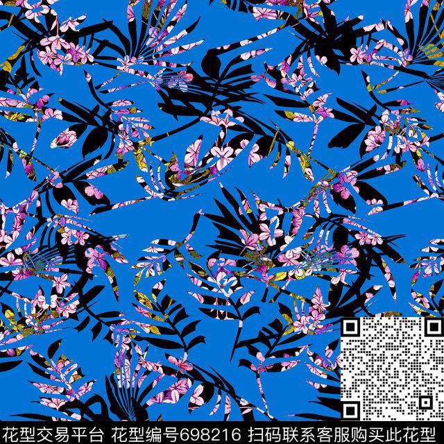 抽象趣味三色堇MAX-女装花卉数码印花华亿平台下载（图片编号: 698216） - 瓦栏（Walan）