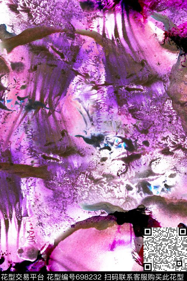 手绘水墨泼墨数码印花华亿平台下载（图片编号: 698232） - 瓦栏（Walan）