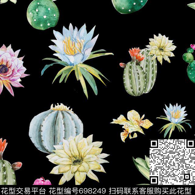 天堂鸟花热带仙人球数码印花华亿平台下载（图片编号: 698249） - 瓦栏（Walan）