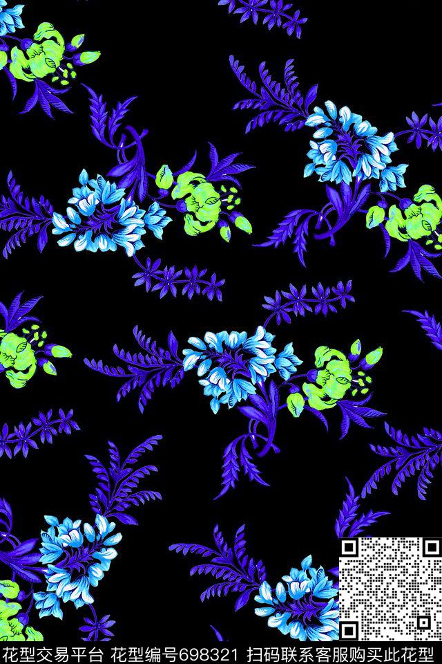 满版休闲风花卉传统印花华亿平台下载（图片编号: 698321） - 瓦栏（Walan）