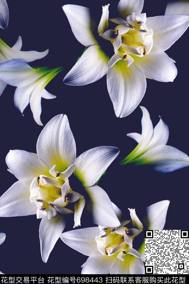 写真青蓝雅韵植物花卉数码印花华亿平台下载（图片编号: 698443） - 瓦栏（Walan）