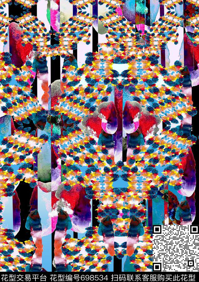 面料急诊--密集恐惧症素空间传统印花华亿平台下载（图片编号: 698534） - 瓦栏（Walan）