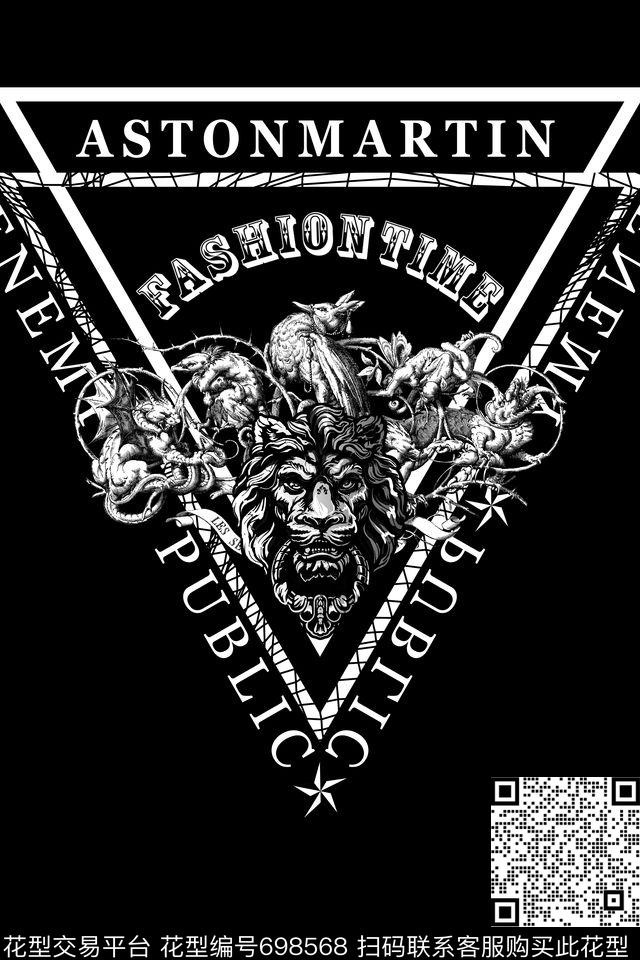 欧美狮子浮雕传统印花华亿平台下载（图片编号: 698568） - 瓦栏（Walan）