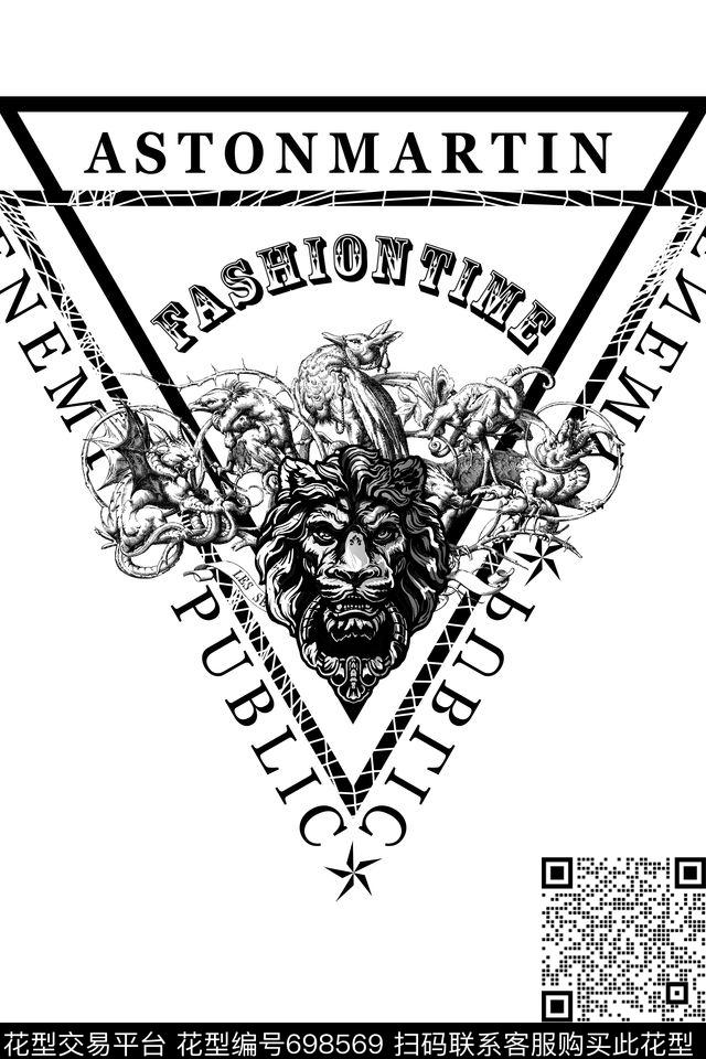 欧美狮子浮雕传统印花华亿平台下载（图片编号: 698569） - 瓦栏（Walan）