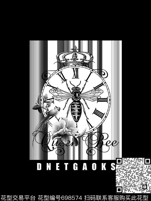 趣味昆虫花卉男装T恤数码印花华亿平台下载（图片编号: 698574） - 瓦栏（Walan）