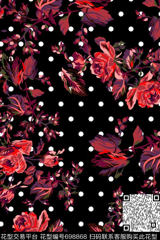 女装鸟花鸟植物数码印花华亿平台下载（图片编号: 698868） - 瓦栏（Walan）