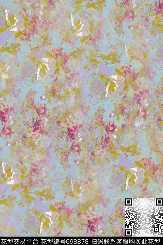 花朵花卉紫薇数码印花华亿平台下载（图片编号: 698878） - 瓦栏（Walan）