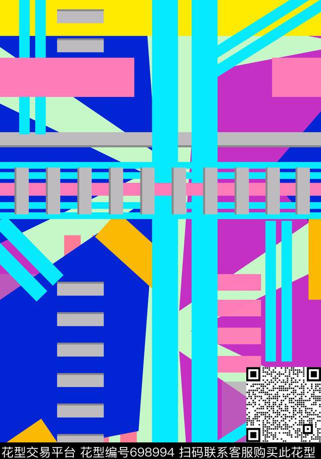 几何图案组合条纹色块传统印花华亿平台下载（图片编号: 698994） - 瓦栏（Walan）