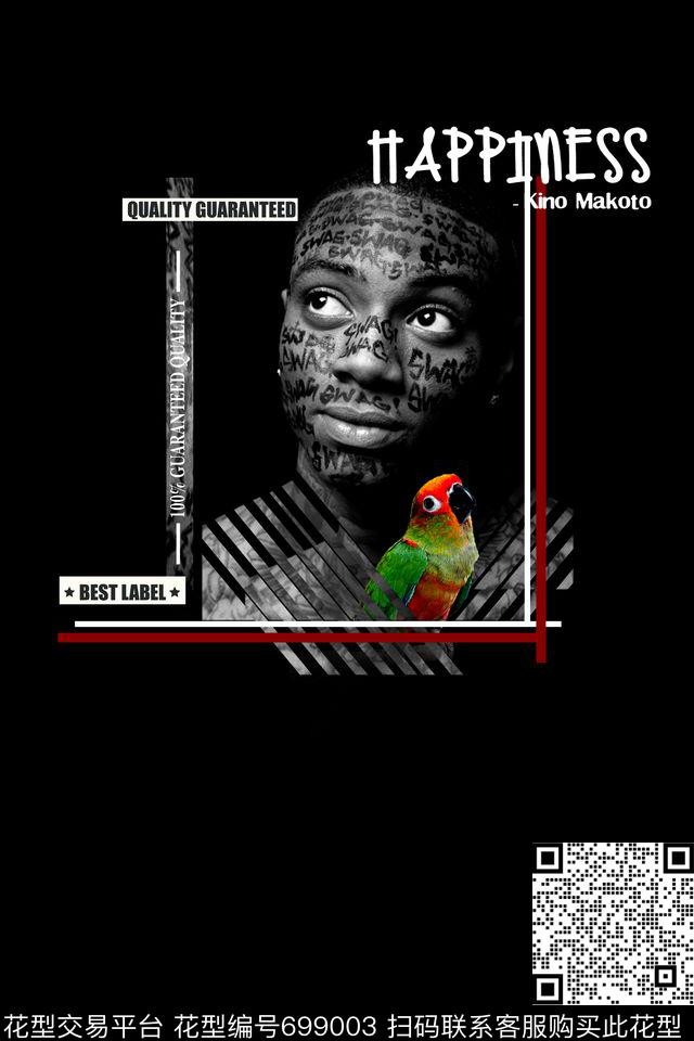 几何线条英文数字黑白人物数码印花华亿平台下载（图片编号: 699003） - 瓦栏（Walan）