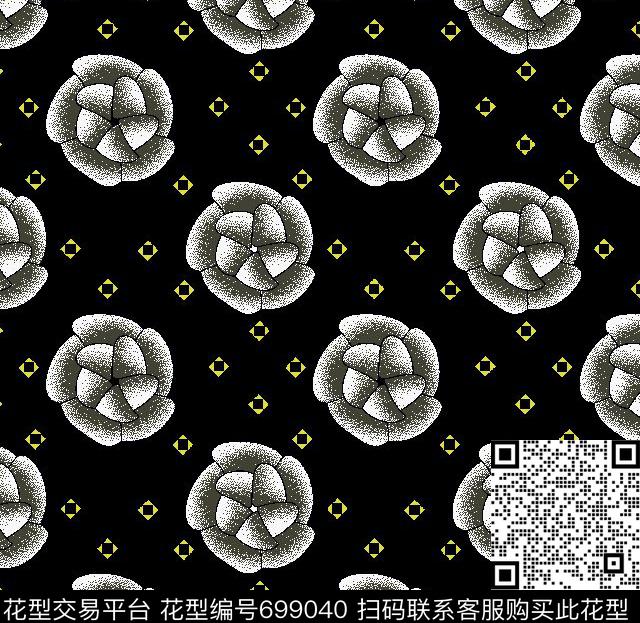 Ting-几何Ting-花卉Ting-手绘传统印花华亿平台下载（图片编号: 699040） - 瓦栏（Walan）