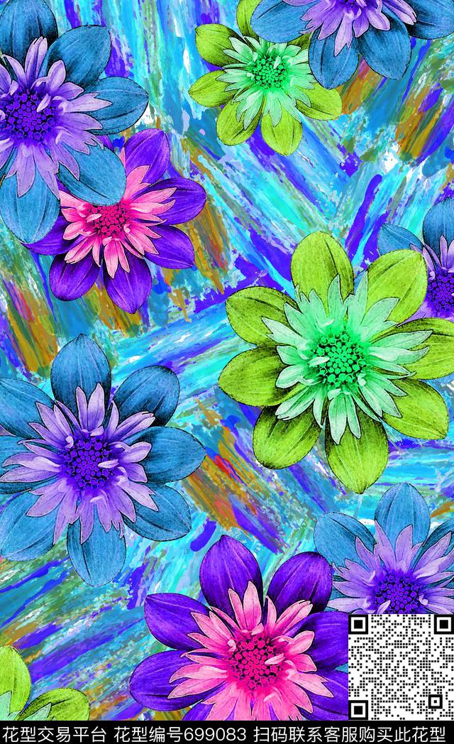 不定位丝巾方巾花卉数码印花华亿平台下载（图片编号: 699083） - 瓦栏（Walan）