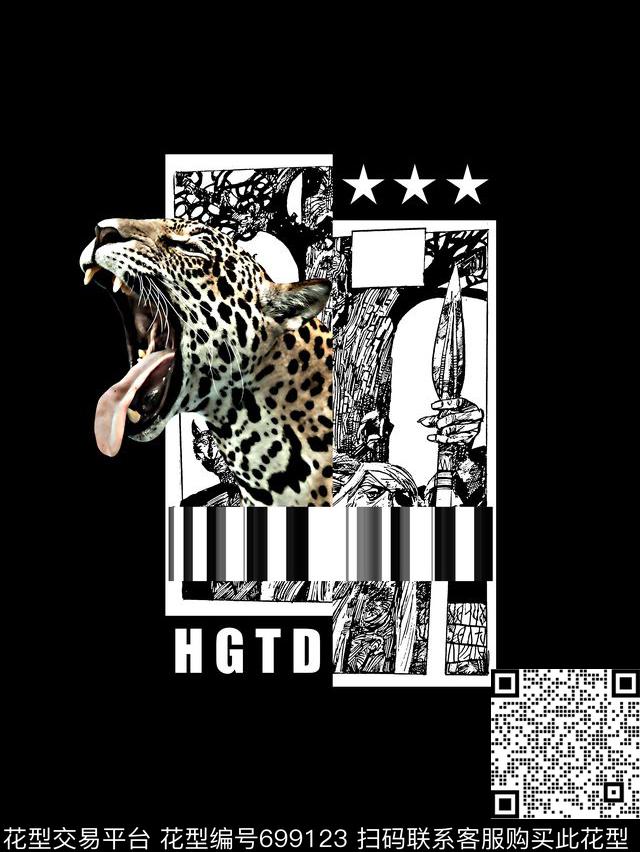 老虎几何男装T恤数码印花华亿平台下载（图片编号: 699123） - 瓦栏（Walan）