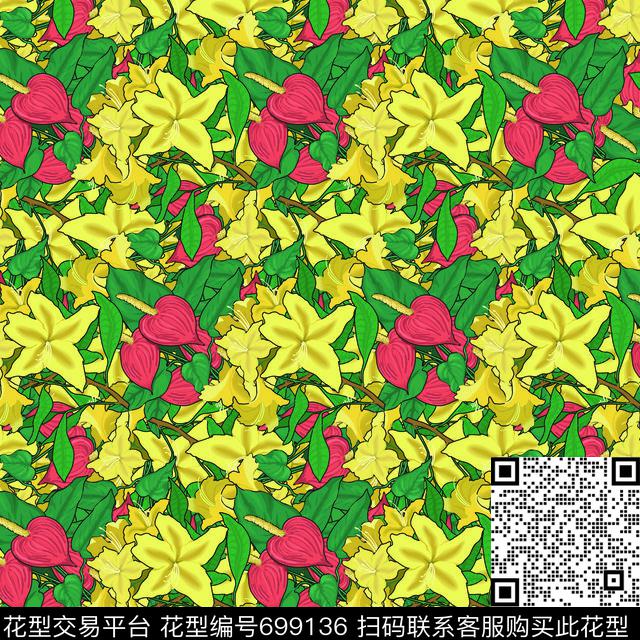 花朵小碎花花卉传统印花华亿平台下载（图片编号: 699136） - 瓦栏（Walan）