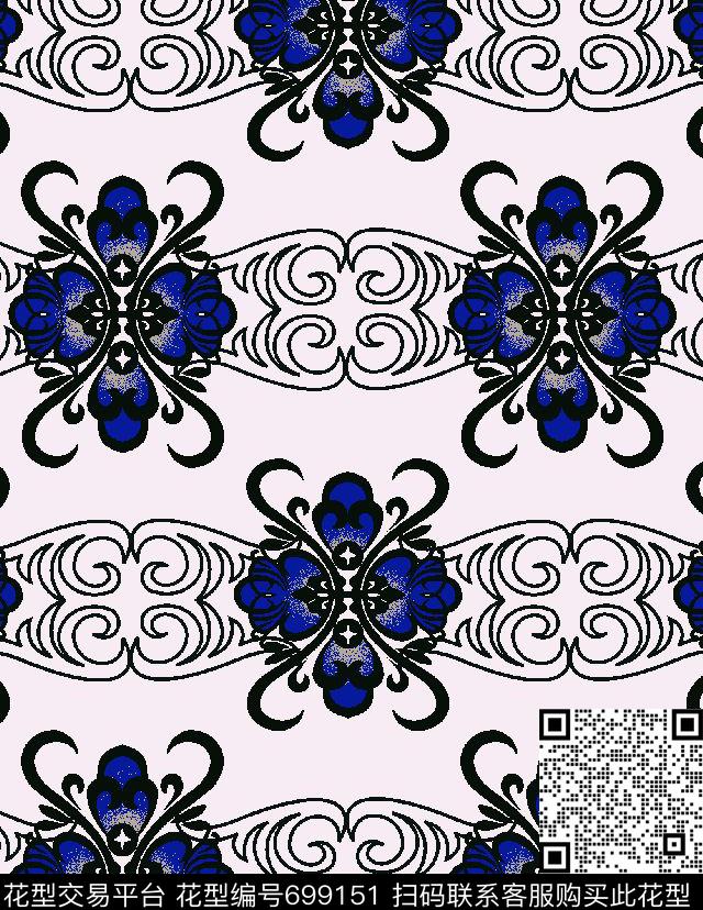 Ting-花卉Ting-抽象Ting-手绘传统印花华亿平台下载（图片编号: 699151） - 瓦栏（Walan）