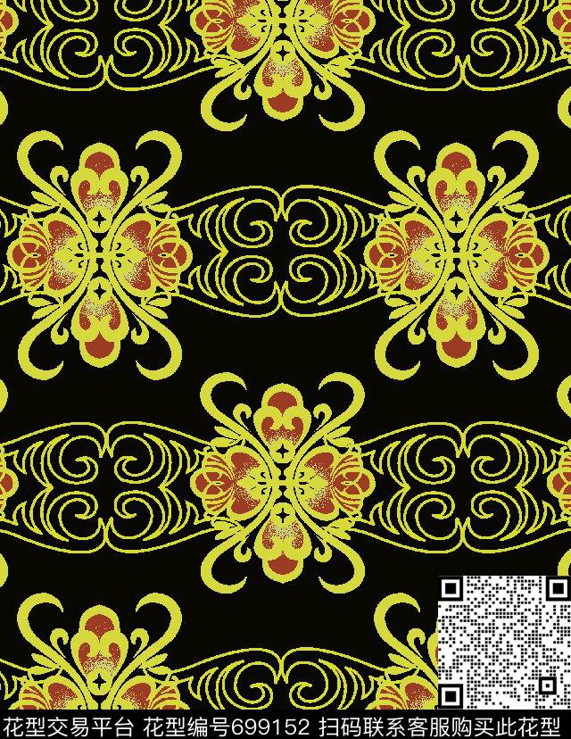 Ting-花卉Ting-抽象Ting-手绘传统印花华亿平台下载（图片编号: 699152） - 瓦栏（Walan）