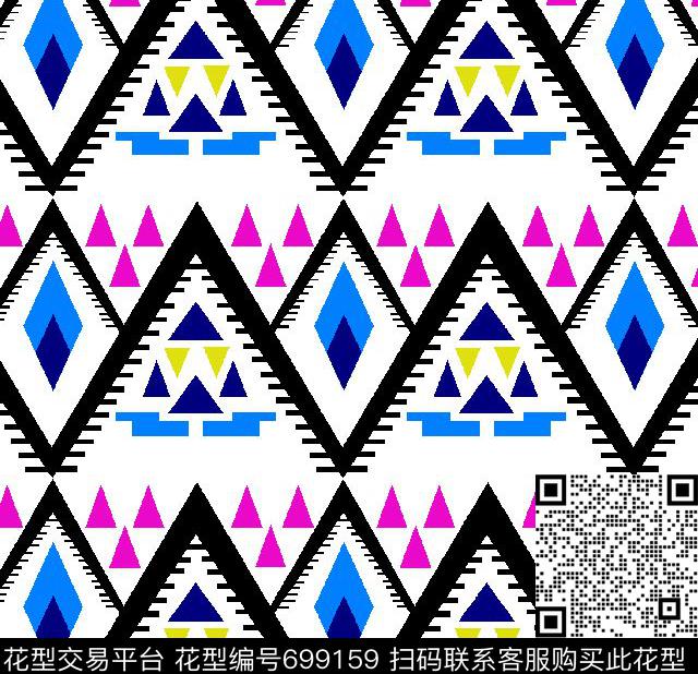 Ting-格子Ting-手绘Ting-几何传统印花华亿平台下载（图片编号: 699159） - 瓦栏（Walan）