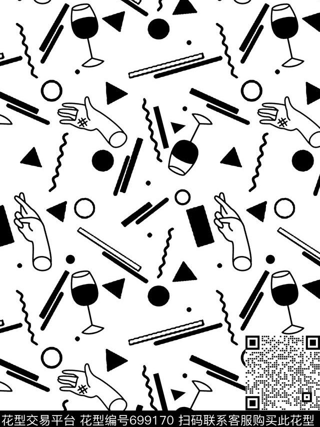 几何条纹碎花传统印花华亿平台下载（图片编号: 699170） - 瓦栏（Walan）