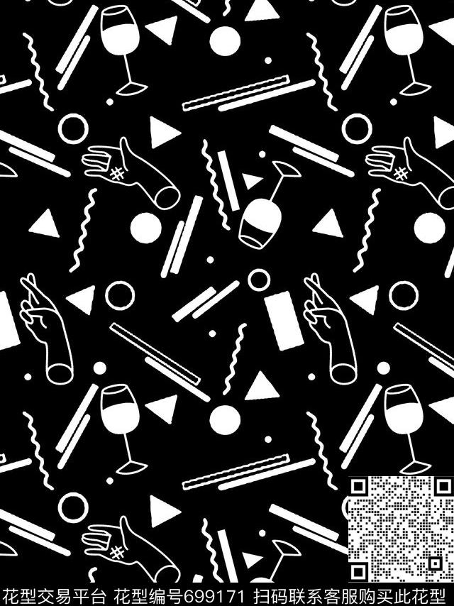 几何条纹碎花传统印花华亿平台下载（图片编号: 699171） - 瓦栏（Walan）